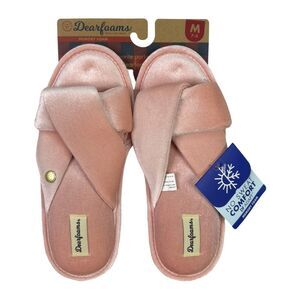Dearfoams Memory Foam Slippers - Pale Mauve - Size Medium (7/8)